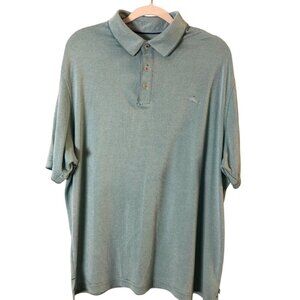 Tommy Bahama Polo Shirt Men's size XL Aqua Blue Textured Stretch